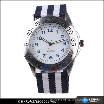 nylon stripe sport watch alloy case